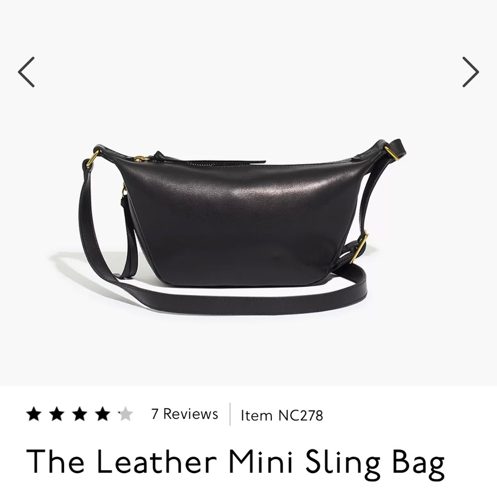 ISO The Leather Mini Sling Bag in black, or regular size in Brown